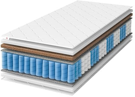 Arletto Matratzen Matratze 160x200 Venus Premium H4/H3 Taschenfederkernmatratze, mittelfest bis fest, mit Kokos-Latexschicht und Comfort-Bezug für ganzjährigen Komfort 17cm