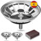 AZ Kitchen 2 Tapones Fregadero de Cocina + Esponja Mágica | Colador Acero Inoxidable Menos rígido. Tamaño para fregaderos de 78-82 mm (diámetro: 78 mm)