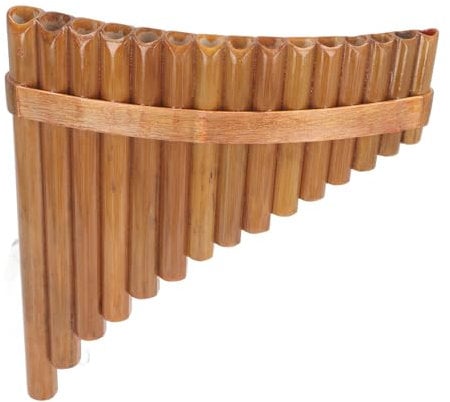 Pan Flute, 15 Pipes Pan Pipe Instrument Key of G for Beginners Learning Teaching with User Manual Carrying Bag, Mouthpiece and Long Pipes Chinese Traditional Musical Instrument