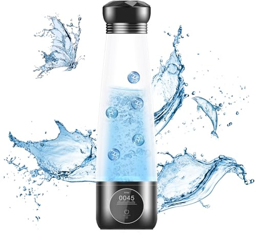 Dobaly 2024 Wasserstoff Wasserflasche 5th Generation H6 Pro 5500ppb in 10 Min Hydrogen Water Bottle Wasserstoff Generator Flasche mit SPE PEM Technologie Wiederaufladbar Tragbar