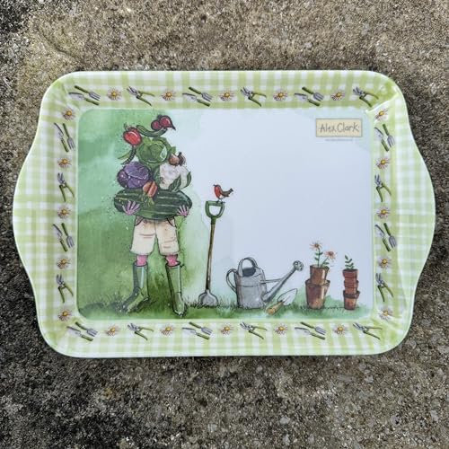 Alex Clark Vegetable Garden Small Food Tray - Perfect for Indoor and Outdoor use/Cake, Biscuits, Tea Tray/Gift/Gardener, Grandparents, Plants