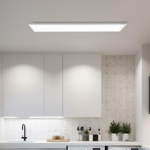 Lightbox Basic LED Aufbaupaneel | 120 x 30 cm | zeitloses Wand- & Deckenpanel mit weißem Rahmen & neutralweißer Lichtfarbe (4000 K) | 4600 lm | für jeden Raum | aus Aluminium/Kunststoff