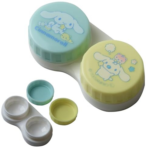 MENBLY Pocahco-Dog Cinnamon-roll My-Meloday Kuormi-Bunny Contact Lens Case - Left/Right Eyes Holder Container, Compact & Durable Holder for Travel - 2.6 x 0.7 x 1.3 inches (Cinnamon-roll)