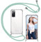 ISOI-Coque Cordon Compatible avec Samsung Galaxy S20 FE, Collier Réglable Téléphone Portable Lanyard Case, Ètuis à Bandoulière Transparente en Silicone TPU Souple avec Airbag Antichoc-Vert
