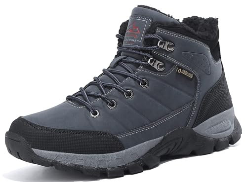 ARRIGO BELLO Stivali Uomo Scarpe Invernali Scarponi Stivaletti da Trekking Neve Caldo Pelliccia Fodera Passeggio Scarponcini Taglia 41-46 (A-Blu, 42)