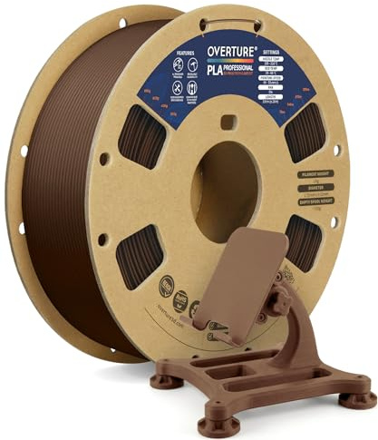 OVERTURE PLA Plus (PLA+) Filament 1.75mm, Stronger & More Durable, Professional Toughness 3D Printer Filament, 1kg (2.2lbs), Cardboard Spool, High Precision +/- 0.02mm (Chocolate)