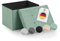 Blumtal Sitzbank mit Stauraum - Truhenbank mit Stauraum 41x31x31 cm - Sitztruhe mit Stauraum - Sitzwürfel - Aufbewahrungsboxen - Sitzbank klein - Spielzeug Aufbewahrung - Polsterhocker in Türkis hell