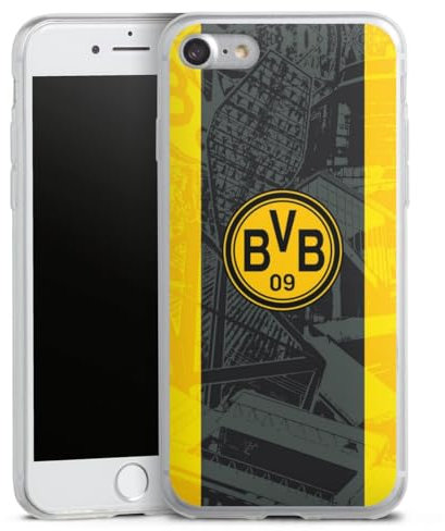 Slim Case kompatibel mit Apple iPhone 7 Silikon Handyhülle transparent Hülle extra dünn Borussia Dortmund BVB Stadion