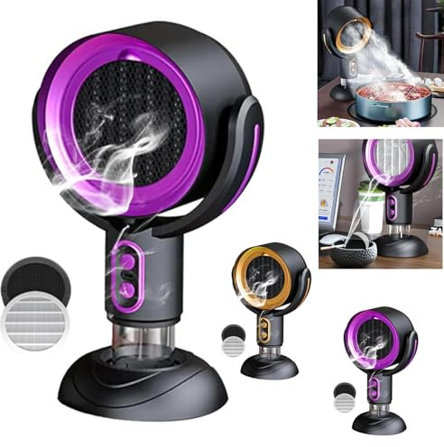 qudkdhs Puff Chill-Ventilator zum Rauchen, Puff Chill-Rauchventilator, Lorivu-Rauchreinigerfilter, der hohe Ventilator für die tragbare Küche von Rauchern Purple Charging