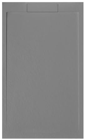 Duschtasse 170 x 90 cm grau Vulcano Line Slim aus Harz und Marmorpulver mit seitlichem Gitter aus Marmorharz – Frascio