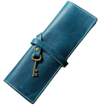 YQQYMBD Astuccio Borsa per Penna per Matita per Tende A Penna retrò Semplice Borsa per Articoli di Cartoleria Letteraria-Pan-Blu
