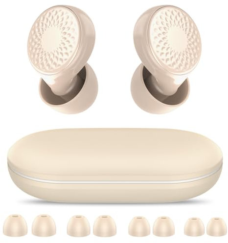 Ear Plugs for Sleeping, Noise Cancelling, Snoring Blocking, Flying, Shooting - Reusable Silicone Earplugs with Earplug Case, Comfortable, Portable, 45dB Noise Reduction, Beige