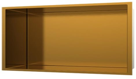 XDAWQP Niche de Douche en Acier Inoxydable, Niche de Douche encastrée, Niche de Salle de Bain rectangulaire pour Porte-Savon Mural, Insert pour douches étanches, Noir,Or