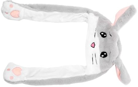 JUMPLAWN Plüsch Hamster Springende Ohrenmütze Mit Beweglichen Ohren Für Party Kostüm Kopfschmuck Für Winter Frühling Und Herbst