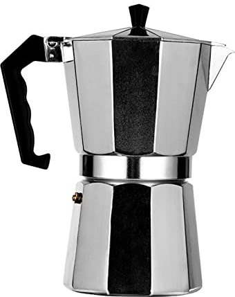 JINGYAN Cafetera Cafetera Espresso, Espresso, Cafetera De Aluminio, Estufa De Hierro(Silver)