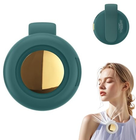 Clip Ventilator Klein, Tragbarer Mini Ventilator Leise, 2025 Neu Handventilator Akku Aufladbar, Hüftventilator Nackenventilator mit 3 Geschwindigkeiten für Außenbereich, auf Reisen und im Büro (Grün)