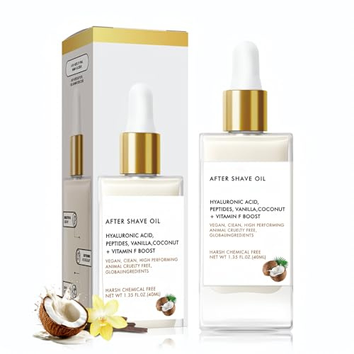 After Shave Oil for Women, Coconut Vanilla After Shave Oil for Soothing & Hydrating Skin, Prevents Ingrown Hairs and Dryness, Gentle Formula Daily Skin Care Vanilla Body Oil (40ml)