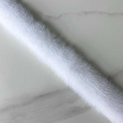 WANYI Kunstfellband 2cm Breit Plüsch Kunstfell zum Basteln Borten und Bänder zum Nähen Meterware Kunstfell Borte Dekoband für DIY Handwerk Kleidung(Weiß)