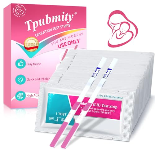 50 Stück Ovulationstest Streifen, Hochempfindliche Ovulationstests Schnelles Test, Fruchtbarkeitstest für Frauen Eisprung, Zuverlässige Früherkennung, Genauigkei Einfach Tests Ergebnis,Rosa