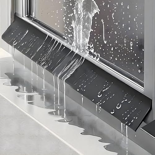 Window Weather Bar, Door Rain Deflectors, Self Adhesive Rain Deflector with Reinforced Rubber, Blocks Water Intrusion, Suitable for Sliding, Casement Windows, Doors, Cars and Trucks (1M)