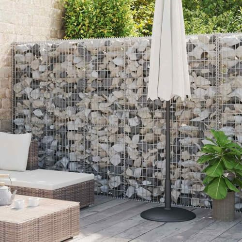 Parete gabbione con copertura 900 x 30 x 200 cm, cestello in acciaio zincato per pietre come cestino per gabbioni con copertura superiore e inferiore per paesaggistica