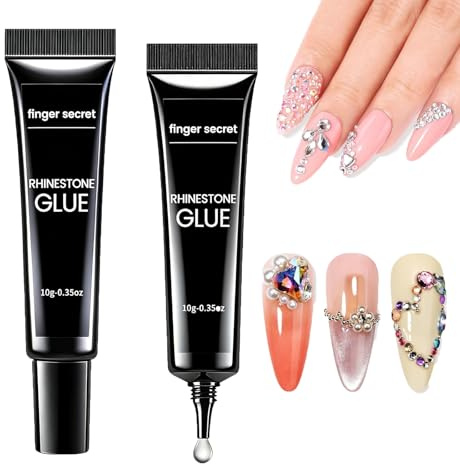 2 PCS Rhinestone Glue, Super Adhesive 3D Nail Art Glue, Long-Lasting Uv Gel For Gems, Pearls & Charms, Easy Precision Application, Diy Nail Decoration For Beginners & Professionals