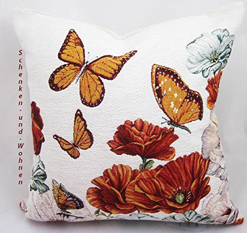 Sandner Kissenhülle Gobelin, Mohnblüten 45 x 45 cm Mehrfarbig