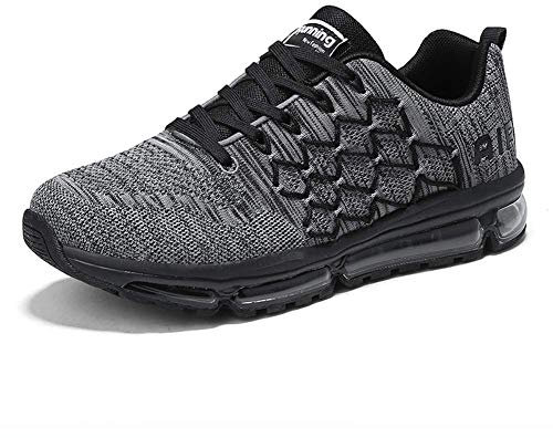 frysen Herren Damen Sportschuhe Laufschuhe mit Luftpolster Turnschuhe Profilsohle Sneakers Leichte Schuhe Gray 39