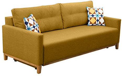 Schlafsofa Ariel, Couch mit Bettkasten und Schlaffunktion, Sofa Farbauswahl, Dauerschläfer-Sofa, Polstersofa, Bettsofa, Schlafcouch, Wohnlandschaft (Malmo 41 + Mura)