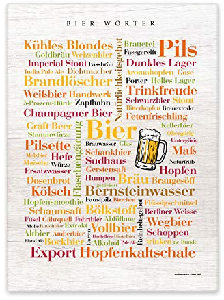 Deine Wörter Leinwand Bier Keilrahmen 20x30 cm