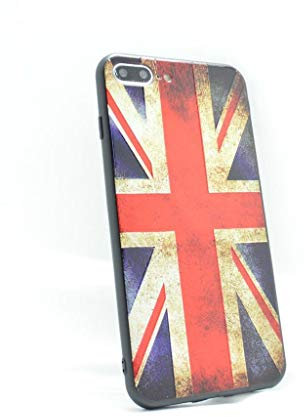 OLIVIA'S PHONES Cases For iPhone 8 Plus Vintage 3D Union Jack Slim Fit Hard Gel Back Case Cover