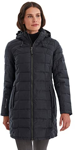Killtec Damen Skane Wmn Quiltet Prk Parka In Daunenoptik Mit Abzippbarer Kapuze, Schwarz, 50 EU