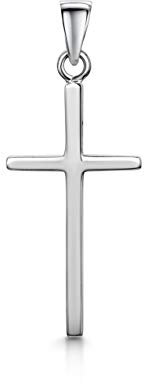 Amberta Unisex 925 Sterling Silber Kreuz Anhänger: Dünnes Religiöses Kreuz