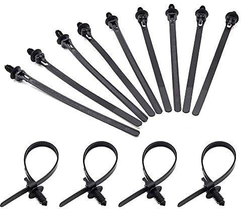 Biqing 30PCS Cable Ties Black,Thread Tie Clip Releasable Nylon Tie Wrap Cable Fastening Clips Self-Locking Plastic Zip Tie Fasten Reusable for Home/Office/Garden