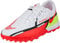 Nike Unisex Phantom GT2 Academy TF Soccer Shoe, White/Bright Crimson-Volt-Black, 2 UK