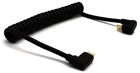 AWADUO Cavo a molla USB C a forma di U, 4K @60hz 10 Gbs Tipo C maschio da 180 gradi a tipo C 3.1 C maschio a 90 gradi cavo di estensione a spirale, cavo di ricarica USB C da 180 gradi (1,2 m/4ft)