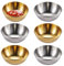 TTBDDM 6 kleine Servierschalen, Dip-Schüssel, kleine Saucenschalen, kleine Schalen aus Metall, runde Saucenschalen, zum Einweichen von Saucen, Snacks, Gewürzen (3 Gold und 3 Silber)