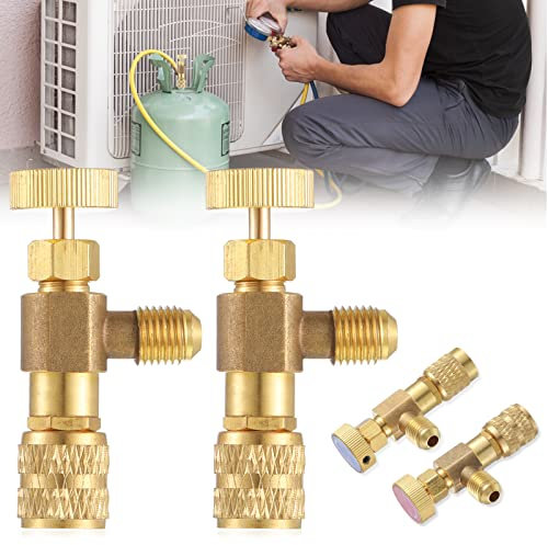 2 valvole di sicurezza fluoruro, per condizionatori d'aria R410, adattatore di ricambio per valvola di sicurezza, strumento di raffreddamento R22, valvola di sicurezza per condizionatori d'aria