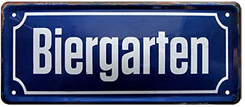 schilderkreis24 Straßenschilder Kollektion 28x12cm – Humorvolle & ikonische Schilder für Zuhause, Bar & Garten: (Biergarten)
