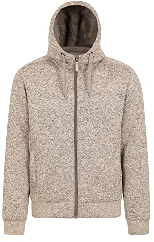 Mountain Warehouse Nevis Mens Full Zip Hoodie | Comfortable & Warm Soft Fleece Lined Jumper with Adjustable Hood, Zipped Pockets for Safe Storage, For Layering & Winter