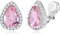 EVER FAITH Ohrclips Damen voller Zirkonia Hochzeit Teardrop Ohrringe Clips On Rosa Silber-Ton