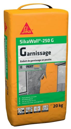 SIKA - Enduit de garnissage en poudre - SikaWall-250 G blanc - Nivellement de surface irrégulière - Mur et plafond intérieur - Haute adhérence - 20 kg