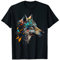 Wolf buntes Tierdruck Kunstwerk Polygon Wolf T-Shirt