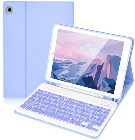 Lively Life Tastiera Bluetooth per iPad 10.2 9th 2021/8th 2020/7th Generation 2019, iPad Air 3 2019, iPad Pro 10.5 2017, custodia protettiva con tastiera wireless rimovibile, portapenne integrato -