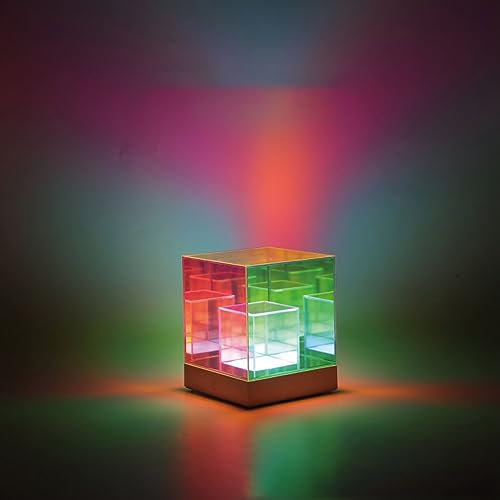 Ulalaza Art Cube Acryllampe, dekorative Tischlampe, Farbwechsel, Touch-Lampe, wiederaufladbar, bunt, modernes Nachtlicht für Schlafzimmer, Wohnzimmer, Party, Abendessen, Dekor, kreative Lichter