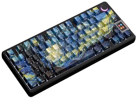 DucKey Van Gogh Die Sternennacht Hinterleuchtete Seitlich Bedruckte Tastenkappen Für Mechanische MX Switch Tastatur