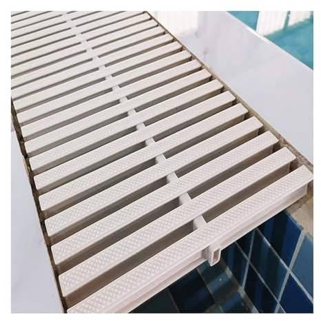 Rejilla Desbordamiento Drenaje Piscina, Filtro Plástico Protector Canal Drenaje ABS, Resistencia UV Entradas Acceso Patios Terraza Tapa Desagüe, Rejilla Desague Ducha ( Color : 25x100x2.5CM/9.85x39.38