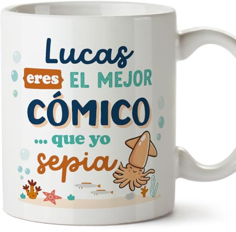 MUGFFINS Tazas Personalizadas para CÓMICO hombre - En Español - Mejor que yo Sepia - 11 oz / 330 ml - Regalo Personalizable original y divertido