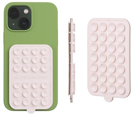OCTOBUDDY Doble || Funda de Silicona con Ventosa de Teléfono Soporte Adhesivo || Compatible con iPhone y Android, Soporte de Accesorios Móviles Manos Libres Antideslizante para Selfies y Videos (Doble
