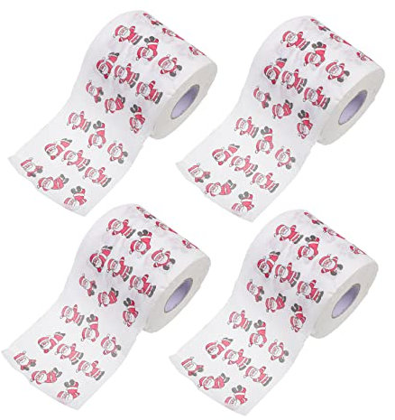 NOLITOY 4rollen Weihnachtliches Toilettenpapier Doppellagig Mit Kreativem Weihnachtsdesign Für Festliche Anlässe Witzige Tischdekoration Für Ihr Zuhause